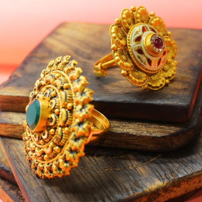 Gold Kundan Rings