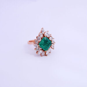 Diamond Ring with Stunning Green Stone