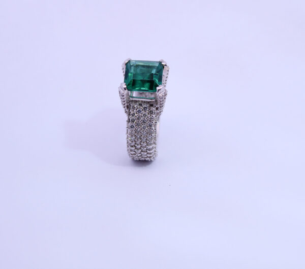 diamond ring green stone