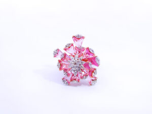 Pink floral Diamond Ring