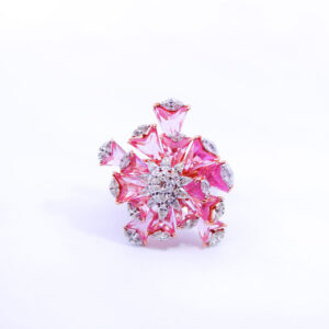 Pink floral Diamond Ring