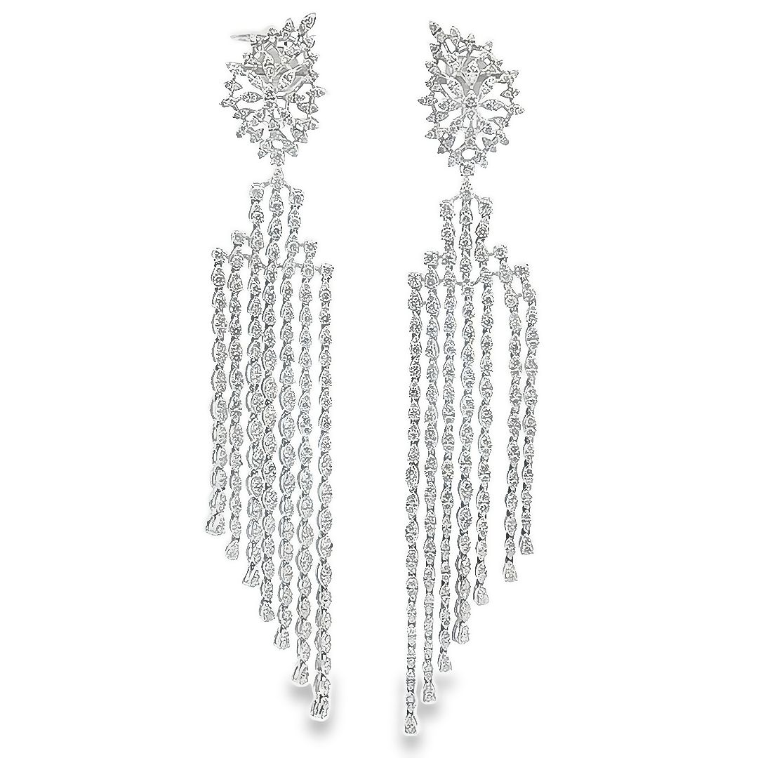 7 line diamond earrings