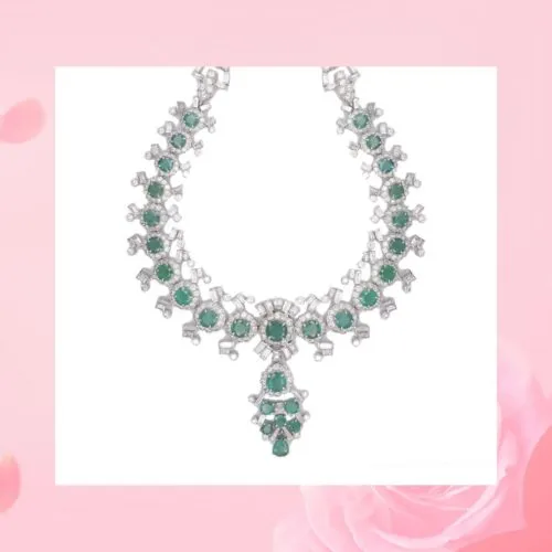 EMERALD AND DIAMOND NECKLACE