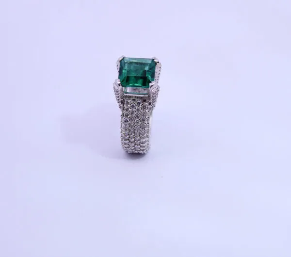 diamond ring green stone