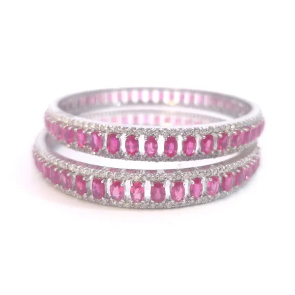 Pink Stone Diamond Bangle - Image 2