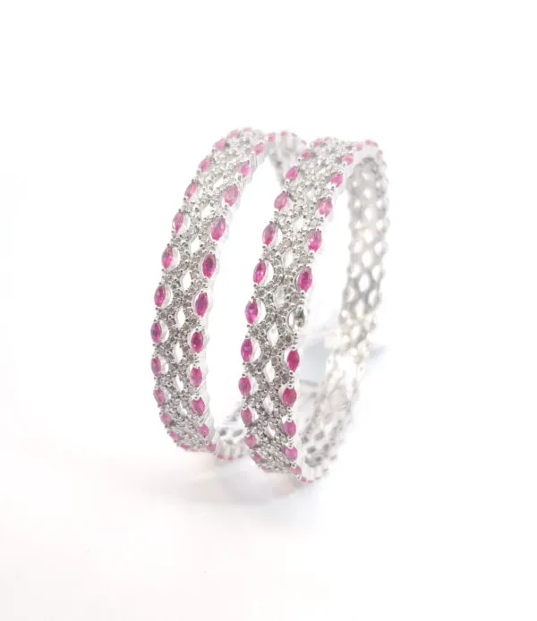 Pink Stone Diamond Bangle - Image 3