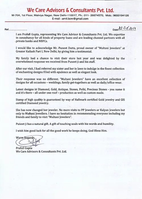 We Care Advisors Consults Pvt . LTD 1